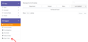 Open a Support Ticket on Lucenthost
