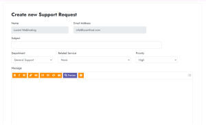 Open a Support Ticket on Lucenthost